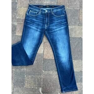 Men's Buckle Outpost Makers dark original straight jeans size 33x32